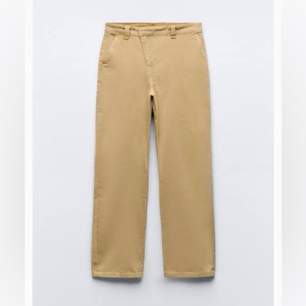 Zara Straight Leg Pants in Tan